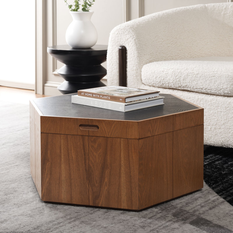 Flodie Single Coffee Table, Walnut/Black