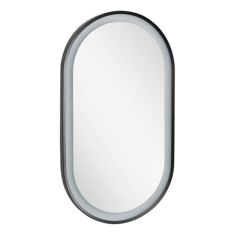 Miroir mural de salle de bain Faysel, 32 po x 18 po, Thermolaquage noir matnoyer