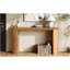 Console rétro Mirod avec garniture perlée et pieds courbés réversibles, finition en placage de bois naturel