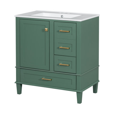 Bathroom Vanity , Modern Bathroom Cabinet With Sink Combo Set, Bathroom Storage Cabinet With A Door And 3 Drawers