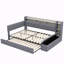 Lit de jour double rembourré avec repose-pieds et tablettes-129865211