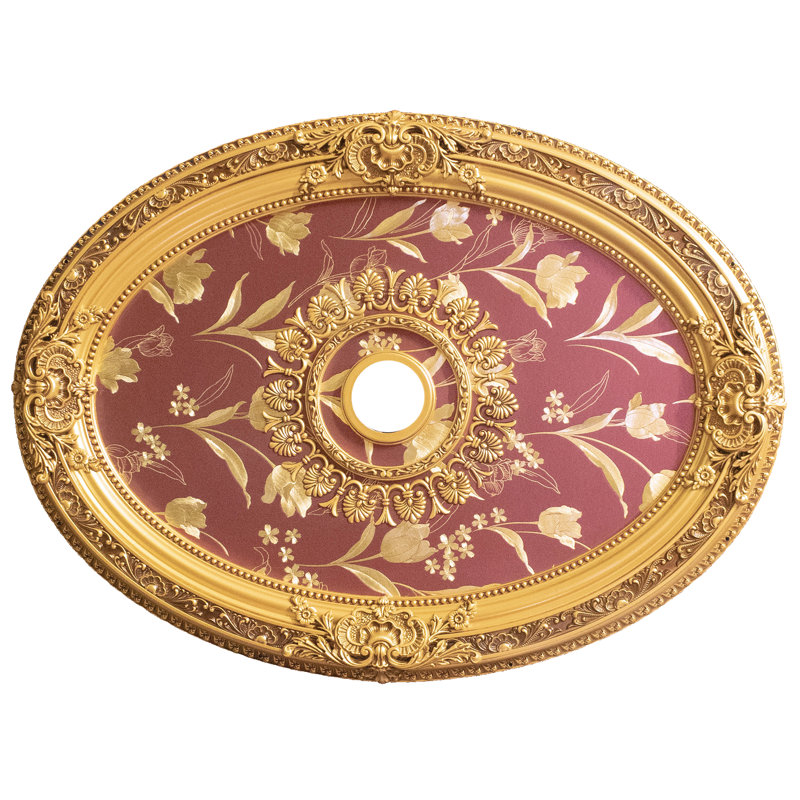 Oval Red Tulip Center Ceiling Medallion