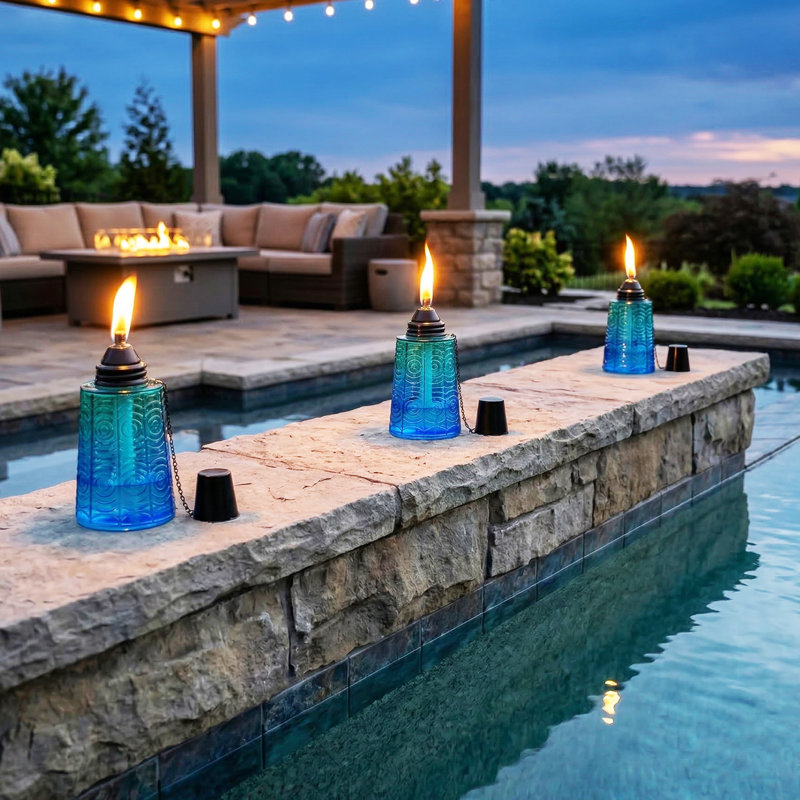 Torches Tiki Citronella, Bleu tropical