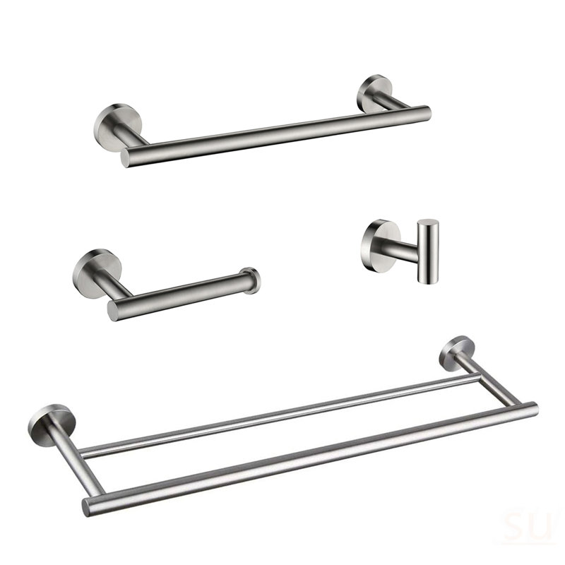 4 - Piece Bathroom Hardware Set, Brushed Nickel