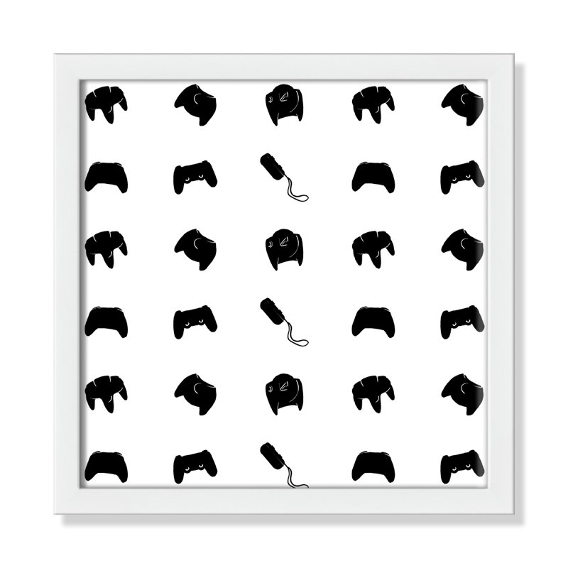 Imprimé papier à motif de joueur, H 13 po x l 13 po x P 1,19 po, Encadré de boîte blanc