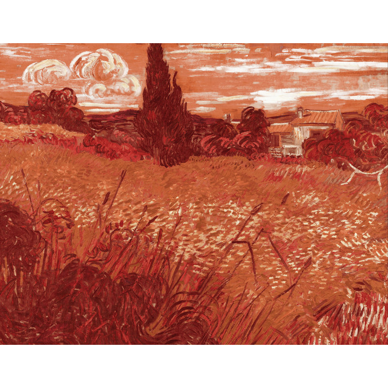 Landscape & Nature Wall Decal, 14" H x 18 W, Red/Orange