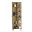 Armoire de coin, cinq tablettes ouvertes, une porte, finition chêne clair-1594857355