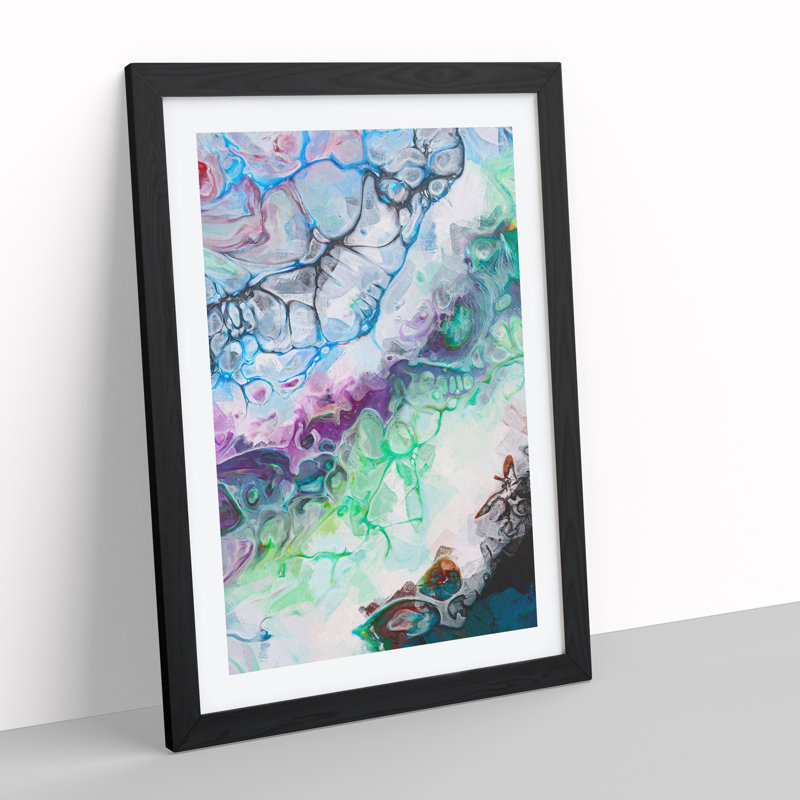 Free Dreams Abstract - Single Picture Frame Painting, 34cm H x 25cm W x 2cm D, Black