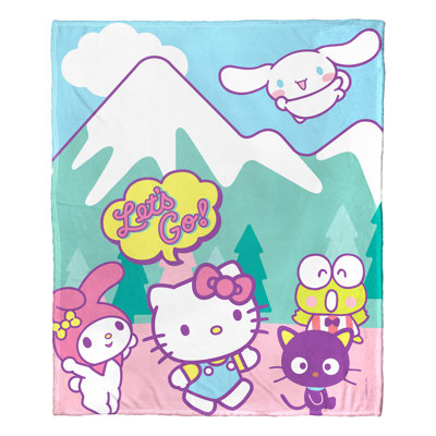 Sanrio Hello Kitty Mountain Adventure Silk Touch Throw Blanket, Cozy Scenic Graphic, 50x60 Inches