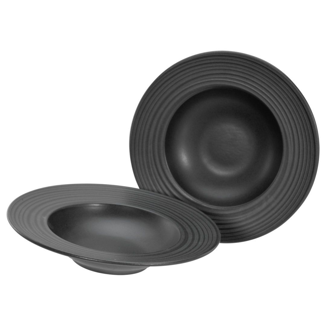 Creatable, Lava Stone Schwarz, Pasta-Gourmet-Teller-Set 2 Stück