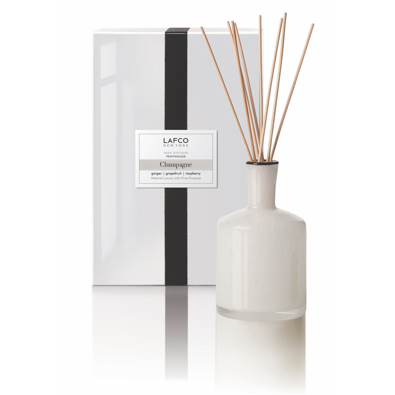Reed Diffuser, 5.5" H x 3" W x 3" D, Rosemary Eucalyptus, Light Green