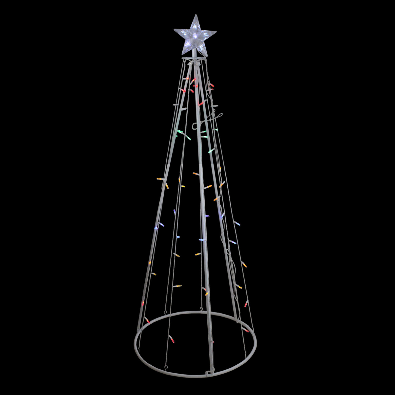 5' LED Lighted Cone Christmas Tree, Yellow/Green