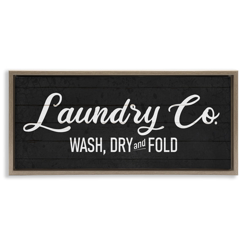Enseigne Rustic Laundry, Cadre flottant orme Montalcino, H 11 po x l 25 po