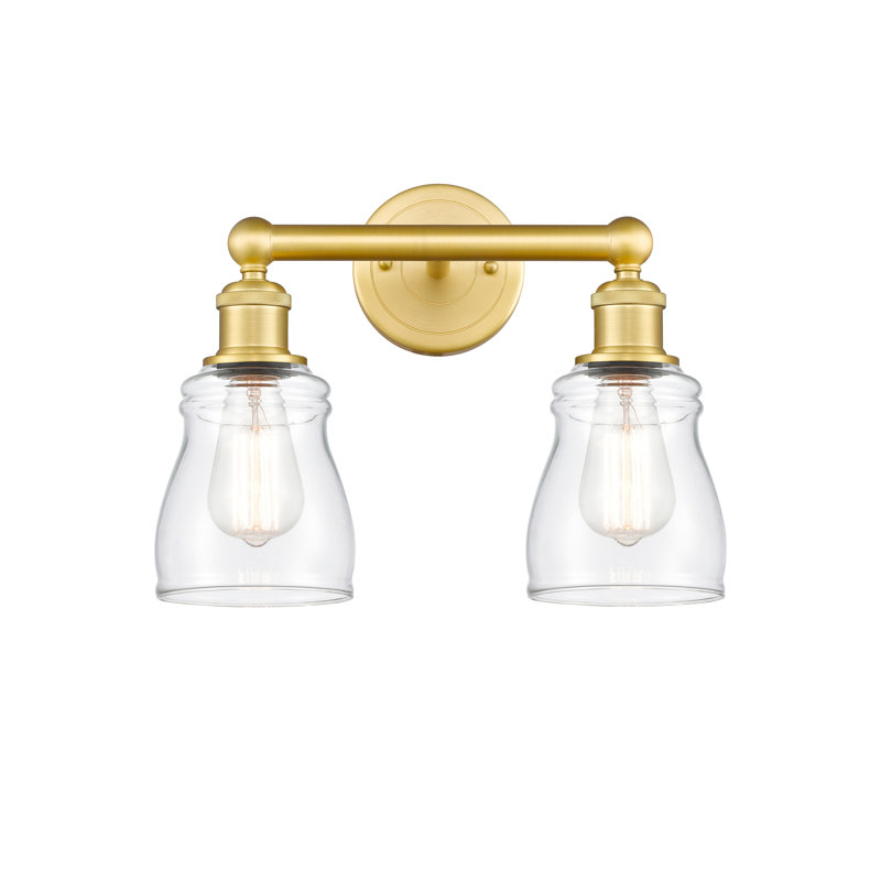 Éclairage pour meuble-lavabo à 2 lumières, Transparent, Or satiné