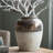 Round Sienna Brown Ceramic Accent Vase-1256468752