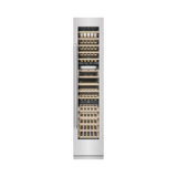 ZLINE 18 in. 9.0 cu. ft. DuraSnow Steel Triple Zone 68 Bottle Left Hinge Column Wine Cooler
