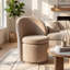 Fauteuil d'appoint rembourré pivotant avec dossier haut-1629528275