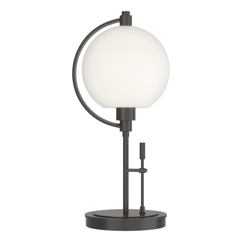 Lampe de table 19,3 "Pluto, Opale, Bronze huilé