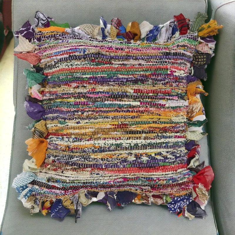 Rafi Multicolor 18" Square Polyester Throw Pillow