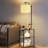 59.06'' Tray Table Floor Lamp with USB & Type-C & AC Port，Modern Shelves Side Table