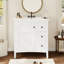 Meuble-lavabo de 30 po avec lavabo en céramique, 3 tiroirs, armoire de rangement en bois massif, idéal pour la maison-120329971-120329972