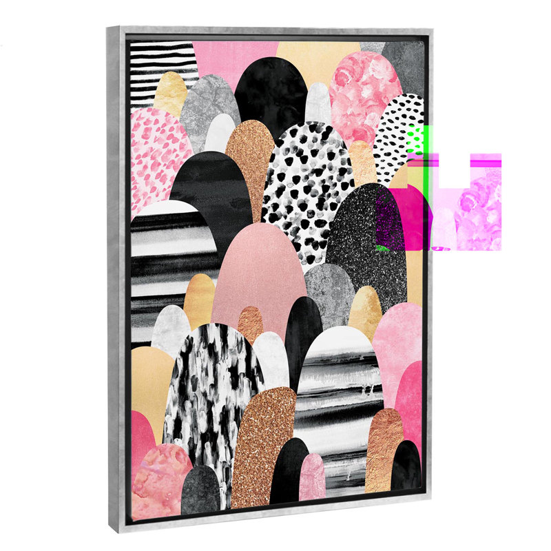 « rose pebbles » par elisabeth fredriksson-impression, H 60 po x l 40po x P 1,5 po, Toile avec cadre argenté