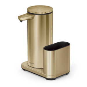 14 oz. liquid sensor pump with caddy, high-grade steel, Brass