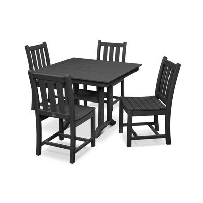 Traditional Garden 5-Piece Farmhouse Trestle Dining Set