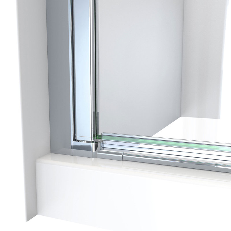 Aqua-Q Fold 36 W X 36 D X 76.75 H Frameless Square Shower Kit, Chrome