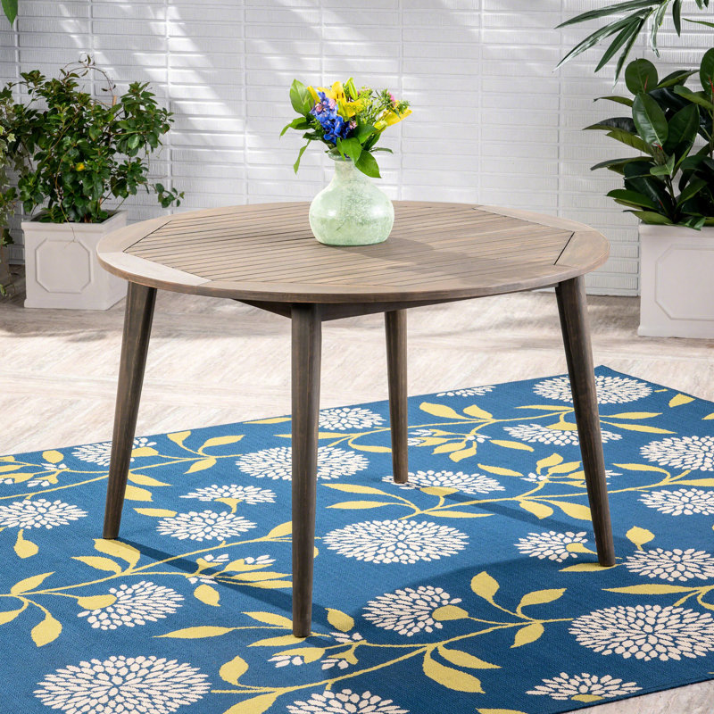 Table d'extérieur 48,61 "en bois, gris, avec des lignes modernes carrées, eau, utilisation