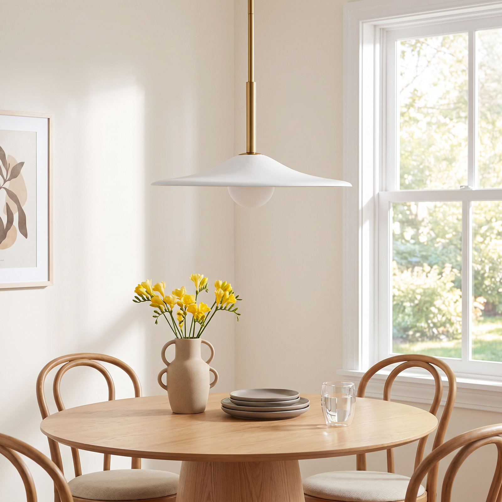 Mitchel Single Light Pendant, 9.75" H x 16" W x 16" D