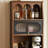 Nut-brown+Black Solid Wood+Glass Display Cases