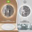 Wall mirror bathroom mirror round LED with lighting touch dimmable-703587213