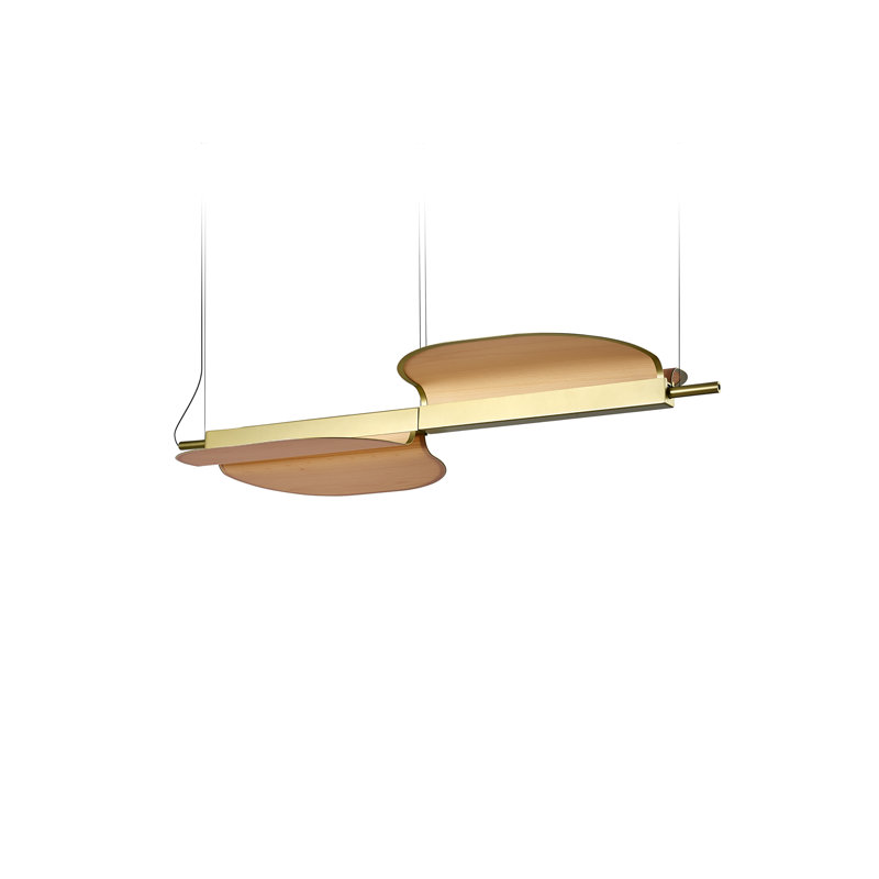 Omma 2 - Light LED Pendant, Natural Beech, Gold