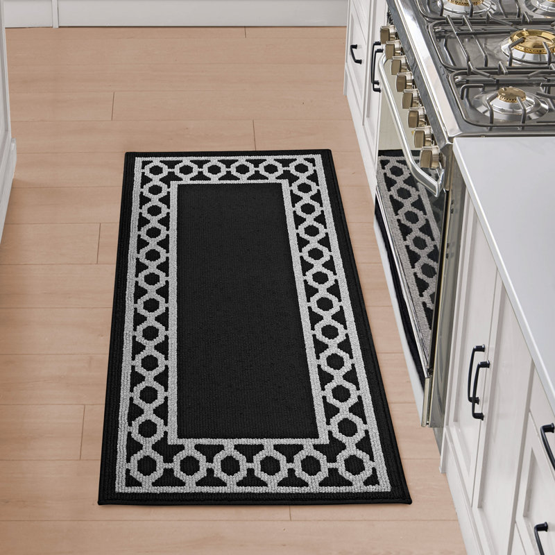 Jean Pierre New York Christine Border Machine Washable All Loop Tufted Rugs 1-Piece, Runner 2'2" x 5'