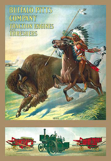 « buffalo pits company-buffalo hunter », affiche rétro