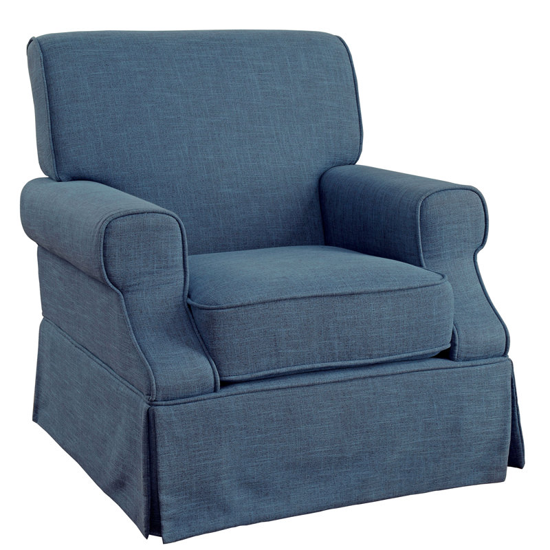 Chaise berçante pivotante Onasio, Bleu