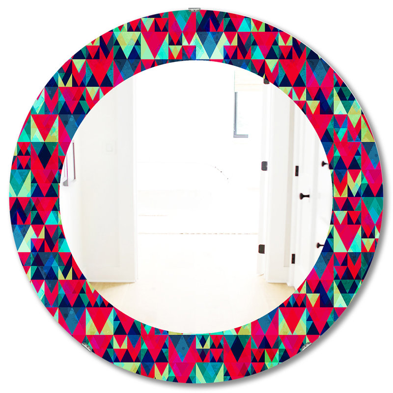 Triangular Colourfields 12 Modern Accent Mirror, 31.5" H x 31.5" W