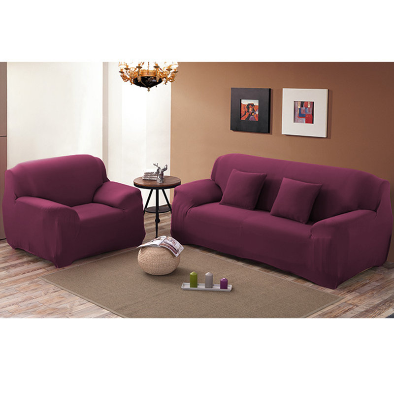 Housse pour canapé extensible 3 places, Rouge brique, H 40 po x l 72 po x P 27 po