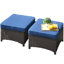Ensemble de conversation de patio 9 pièces NTC, ensemble de canapé d'extérieur en osier avec chaises berçantes pivotantes, repose-pieds et table de foyer optionnelle, ensemble de conversation de patio avec coussins-88392639-88392640-98547658