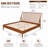 Mid-Century Modern Boho Spindle Platform Bed with 46.5" Tall Headboard,   Solid Bamboo Wood Bed Frame with Wooden Slats & Metal Support, No Box Spring Needed, Brown, King-836782398-836782396