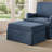 Oversized Skirted Upholstered Storage Ottoman-486218135