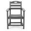 Ensemble de salle à manger d'extérieur 3 pièces en PEHD gris avec table carrée et 2 fauteuils-416924081