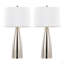 Lampe de table contemporaine en métal 27 "avec abat-jour en lin blanc Maya de Grandview Gallery - ensemble de 2-932876864