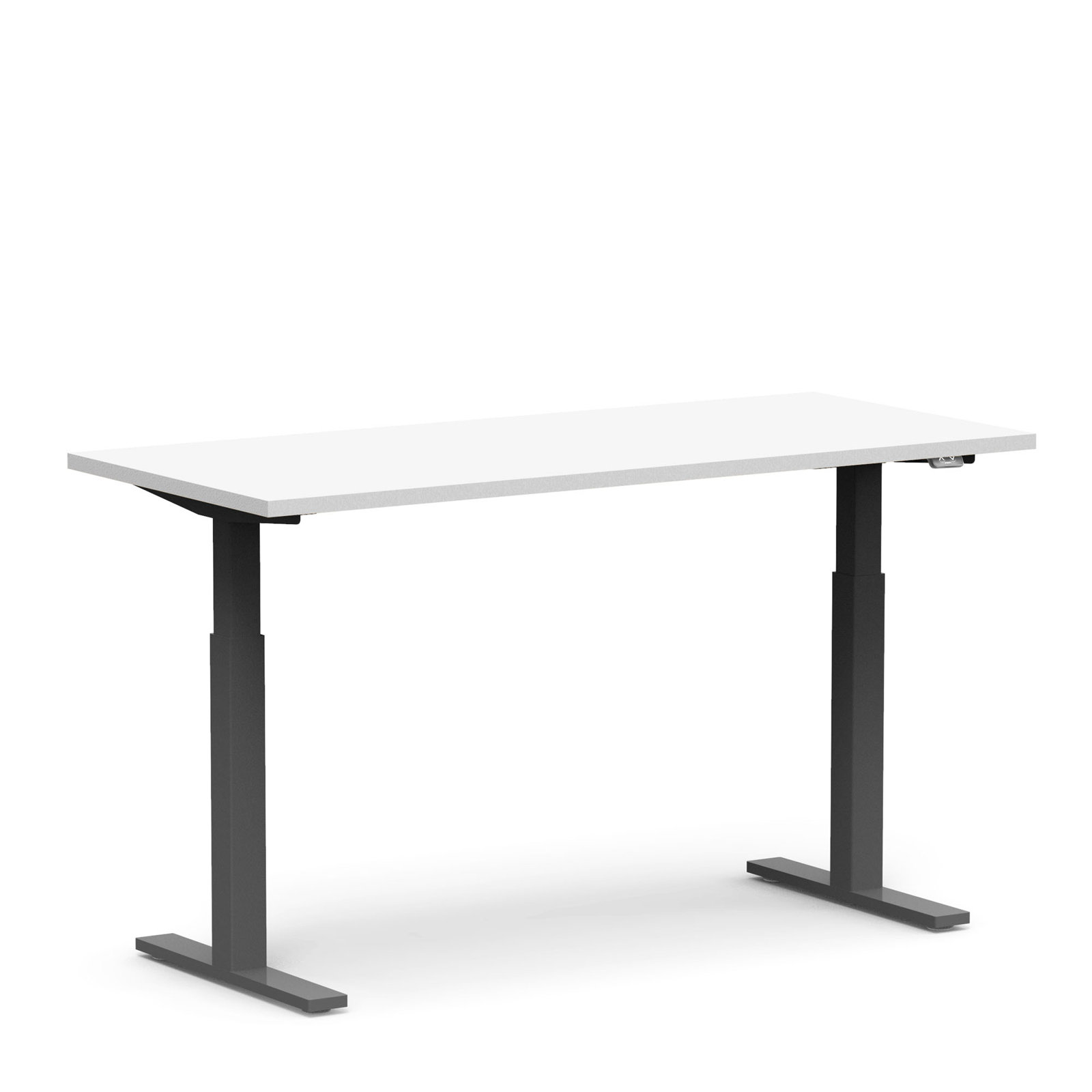 Series L 2S Adj Ht Sgl Desk, White/Charcoal, 48" H x 30" W x 60" D