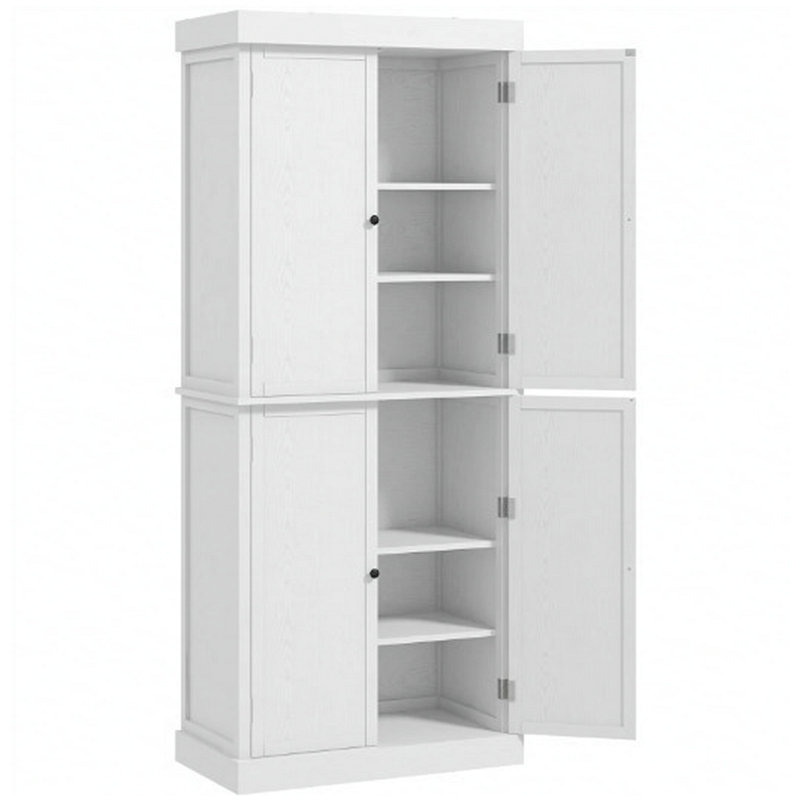 Garde-manger autoportant de style moderne avec tablettes réglables et loquets de porte magnétiques pour le rangement de la cuisine