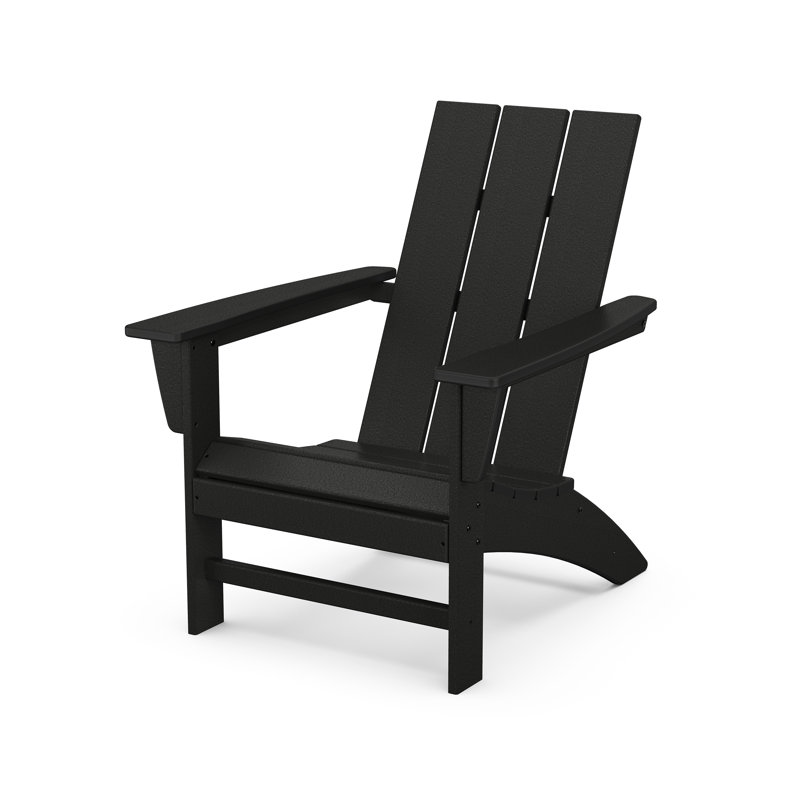POLYWOOD Modern Adirondack Chair, Black