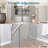 Pet Gate - 4-Panel 73x24 inch Indoor Foldable Wooden Dog & Cat Gate, Freestanding Accordion Safety Fence for Stairs, Hallways & Doorways, No Tools Required, Pet Barrier by PETMAKER (Gray)-126392422-44859694
