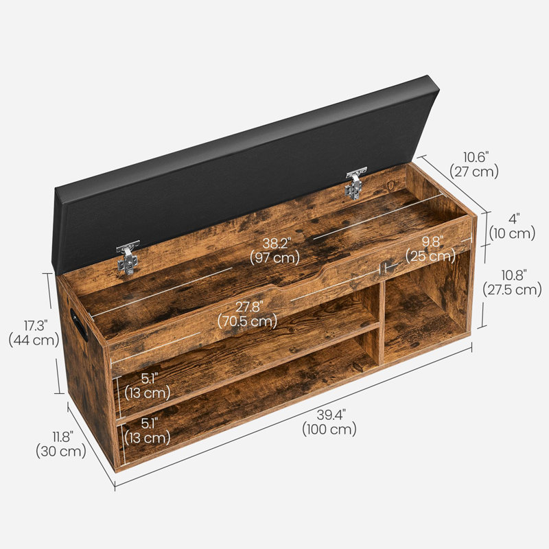 Banc de rangement, Brun rustique