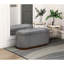 Banc de rangement chic en velours côtelé gris avec intérieur fonctionnel et élégant avec pieds en finition noyer-774462924
